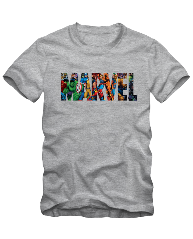 Marškinėliai Marvel logo herojai Marškinėliai Marvel logo herojai